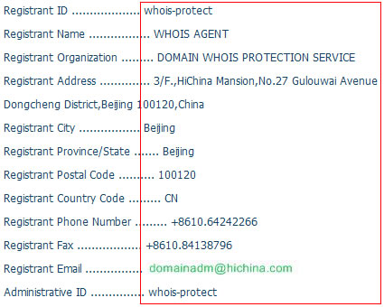 域名注册信息已受保护