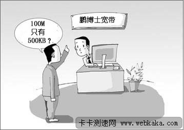 鹏博士100M宽带只有500KB