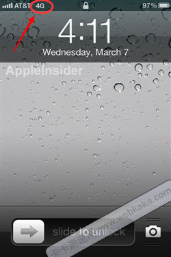 3G网络iPhone4S显示4G标志