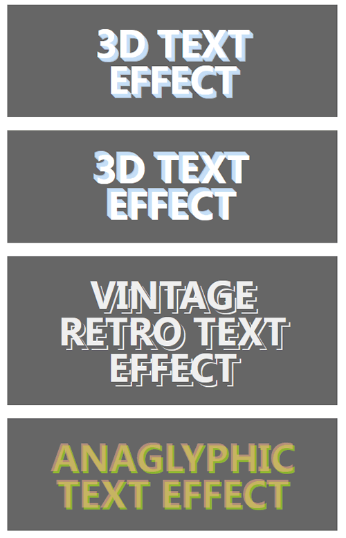 CSS3实现的4种3D文字效果