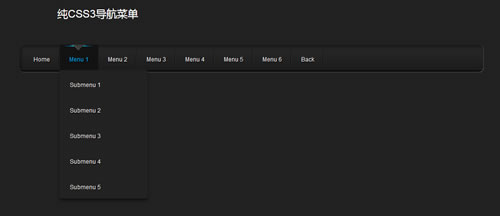 漂亮的纯CSS3水平导航菜单（有过渡效果）