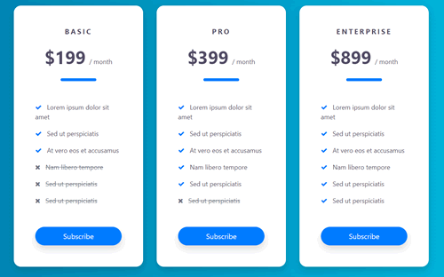 CSS 定价表（Pricing Table）-1