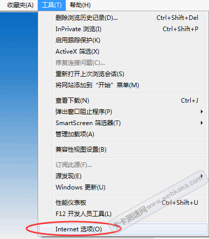 点击“Internet 选项”